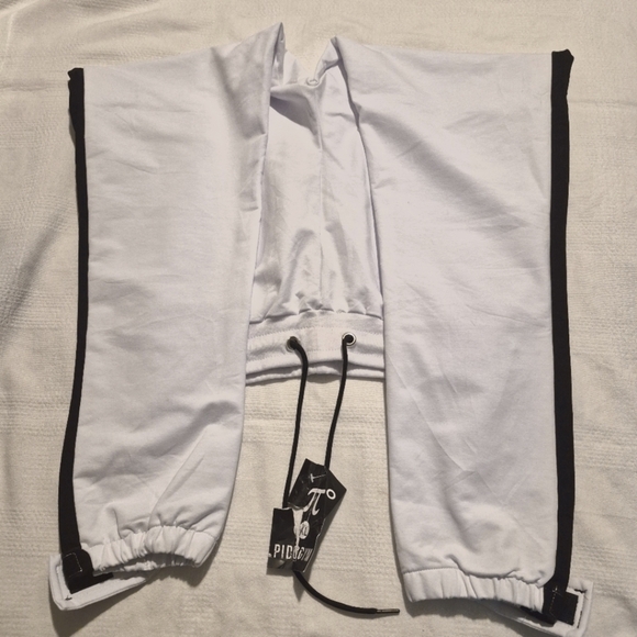 Pidogym Limited Edition white with black accents men's XL slim fit jogging pants - Picture 3 of 16